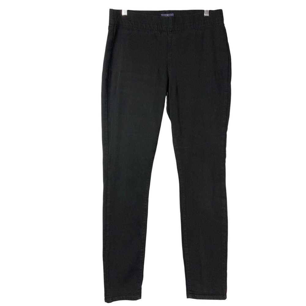 NYDJ Poppy Black Pull On Legging 8 Elastic Waist High Rise Lift Tuck Skinny